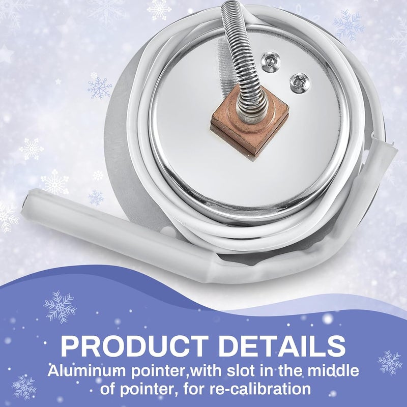 Copkim 2 Pcs Cooler Thermometer Vapor Capillary Design Refrigerator Gauge Freezer Thermometer, -40-65 Degree F/ -40-20 Degree C Temperature 2'' Dial Stainless Steel Flanged Panel Mount - Image 3